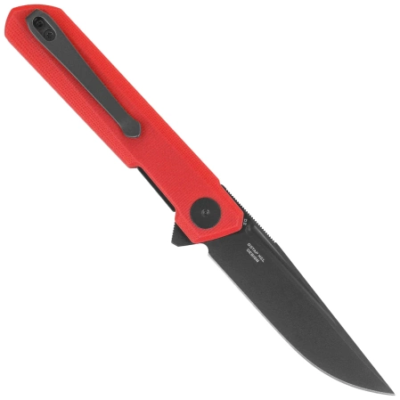 Bestechman Mini Dundee Special Red G10 Knife, Black PVD D2 by Ostap Hel (BMK03N)