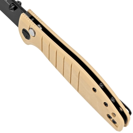 Nóż składany Bestechman Goodboy Khaki G10, Black DLC D2 by Keanu Alfaro (BMK04E)