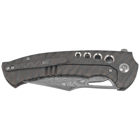 WeKnife Swiftfin Tiger Stripe Titanium, Damasteel Thor (WE23051-DS1)