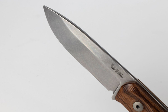 LionSteel Bushcraft Knife Santos Wood, Stone Washed Sleipner by Molletta (B41 ST)