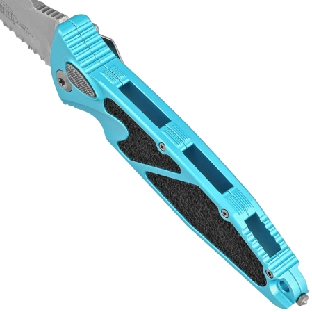 Microtech Socom Elite Auto S/E Automatic Knife Turquoise Aluminum, Stonewashed P/S M390 by Tony Marfione (160A-11TQ)