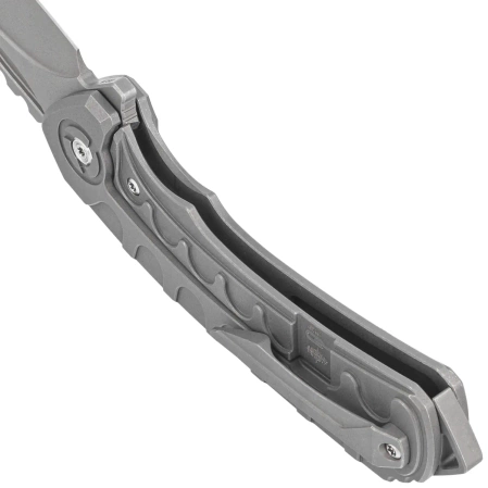 Bestech Buwaya Dark Bead Blast Titanium, Dark Bead Blast M390 by Kombou Knife (BT2203A)