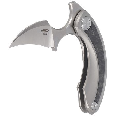Bestech Strelit Grey Titanium/ Marbled Carbon Fiber, Satin/Stonewashed M390 by Ostap Hel Knife (BT2103M)