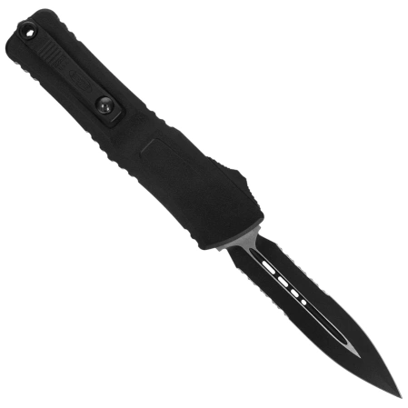 Microtech Combat Troodon Gen III D/E OTF Knife Black Aluminum, Tactical P/S M390MK by Tony Marfione (1142-2T)