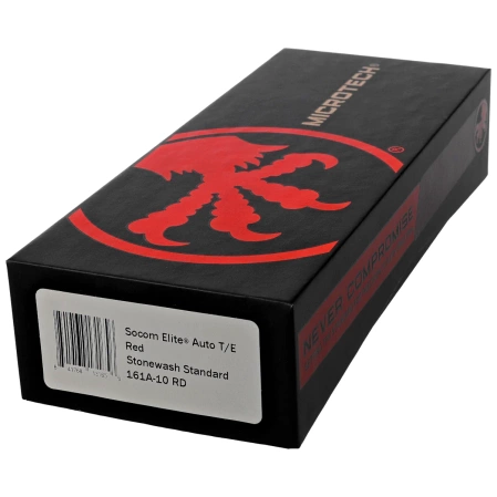Nóż automatyczny Microtech Socom Elite Auto T/E Red Aluminum/3M, Stonewashed M390 by Tony Marfione (161A-10RD)