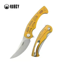 Kubey Scimitar KU173G Knife Clear Ultem, Bead Blasted 14C28N