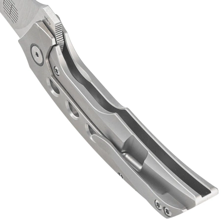 Reate Velocity Gray Titanium Knife, Satin Elmax by Tashi Bharucha