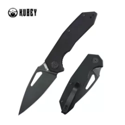 Kubey Coeus KU122X Knife Black G10, Blackwashed 14C28N