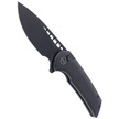 WE Knife Mini Malice Black Titanium, Black Stonewashed CPM 20CV by Ferrum Forge (WE054BL-1)