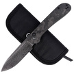 CIVIVI Knife Elementum Button Lock Marble Carbon Fiber Black, Black Damascus (C2103DS-3)