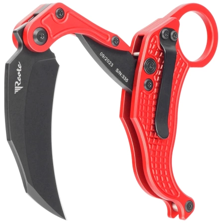 Nóż grawitacyjny Reate EXO-K Gravity Karambit Red Aluminium, Black PVD N690