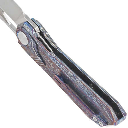 Nóż składany Remette RT-Peregrine Falcon Thunder Lightning Titanium, Hand Grinding Pearlescent M390 (RTT1-T)