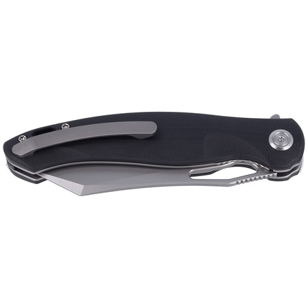 Kubey Drake Knife Black G10, Sandblasted 14C28N by Maksim Tkaczuk (KB239E)