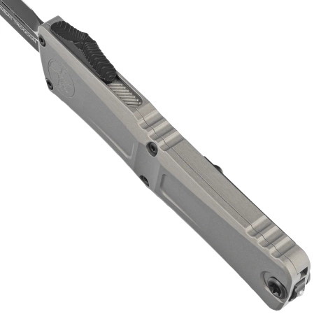 Microtech Combat Troodon Gen III D/E OTF Knife Natural Clear Aluminum, Black M390MK by Tony Marfione (1142-1NC)