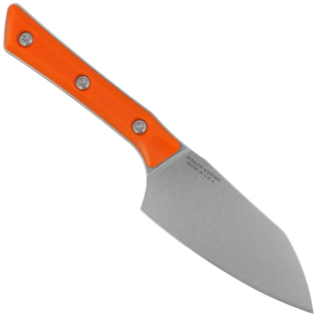 Microtech Santoku Knife 4.2" Ember G10, Stonewashed M390MK (3300-10EM)