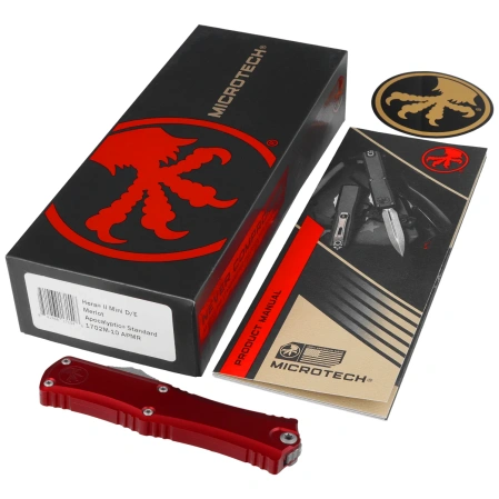 Nóż automatyczny OTF Microtech Hera II Mini D/E Merlot Aluminium, Apocalyptic M390MK by Tony Marfione (1702M-10APMR)