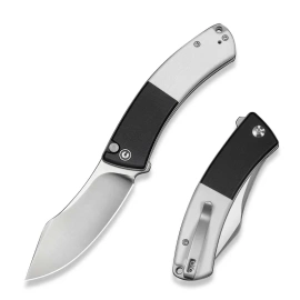 Civivi Outlaw Muk Knife Black-White G10, Satin 14C28N by Trey Sprinkle (C24079-4)