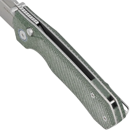 Remette Rhino MC319G Knife Military Green Micarta, Stonewashed 14C28N