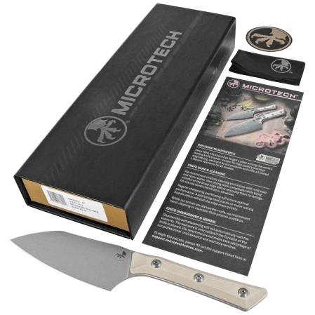 Microtech Santoku Knife 4.2'' Ivory G10, Stonewashed M390MK (3300-10IV)