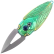 Nóż składany Rike Knife RK Cicada-GG Green / Gold Titanium, Bead Blasted M390