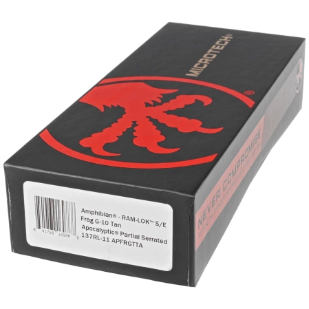 Microtech Amphibian Ram-Lok S/E Knife Frag Tan G10, Apocalyptic P/S M390MK by Tony Marfione (137RL-11APFRGTTA)