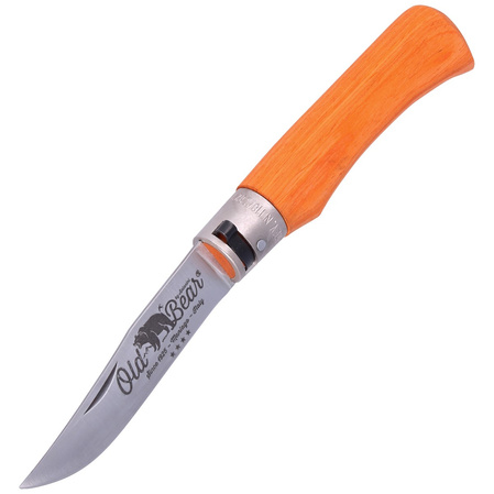 Antonini Old Bear Laminated Orange Wood, Satin Stainless knife (9307/21_MOK)