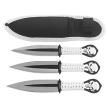 Noże do rzucania Martinez Albainox Skulls Set 3 szt White Cord, Satin 3Cr13Mov (32453)
