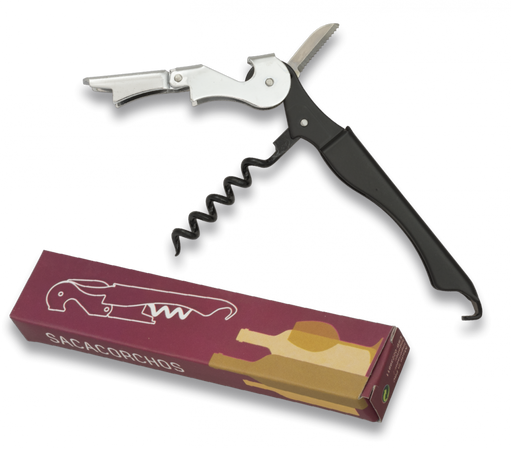 Corkscrew Top Cutlery 2 Steps Black Metal, Inox (21127)