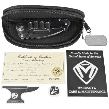 Medford Praetorian Genesis T Tanto Flamed Titanium, Std HW/Clip, Black DLC S45VN by Greg Medford (MK0294PT-03A2-TSCS-BN)