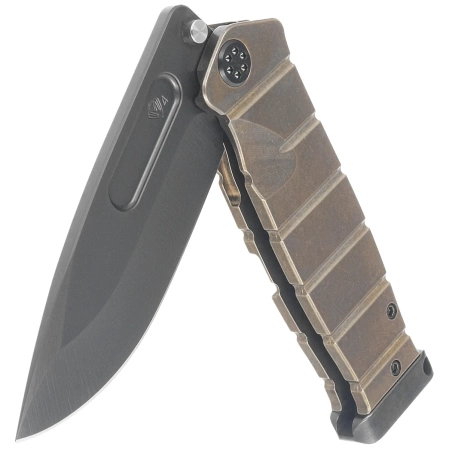 Nóż składany Medford USMC FF Bronze Titanium, Black DLC HW/Clip, Black DLC S45VN by Greg Medford (MK2044PQ-36A1-TPCP-PP)