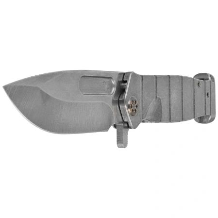 Medford USMC FF Knife Tumbled Titanium, Bronze HW, Std Clip, Tumbled S90V by Greg Medford (MK2049TQ-01TM-T1CS-PT)
