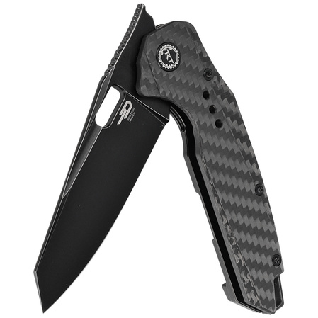 Bestech Nyxie Black Titanium/Carbon Fiber, Black Stonewashed CPM S35VN by Todd Knife and Tool Knife (BT2209D)