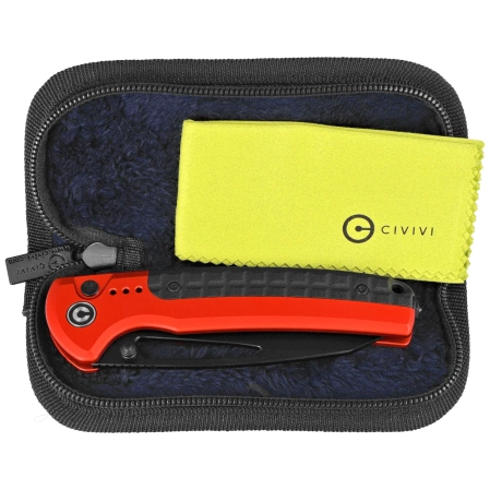 Civivi Knife Sentinel Strike Red Aluminium / Black FRN, Black K110 knife (C22025B-1)