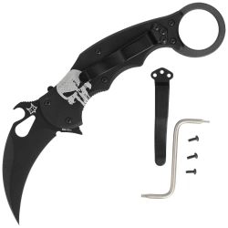 Nóż składany Fox The Skull Karambit Black Aluminium, Black N690Co (FX-599 ALB-4)