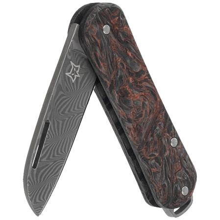 Scyzoryk Fox Vulpis 108 LE No 123/250 Dark Matter Fat Carbon, Super Clean Damascus by Balbach Damast (FX-VPDAM108 DMCO)