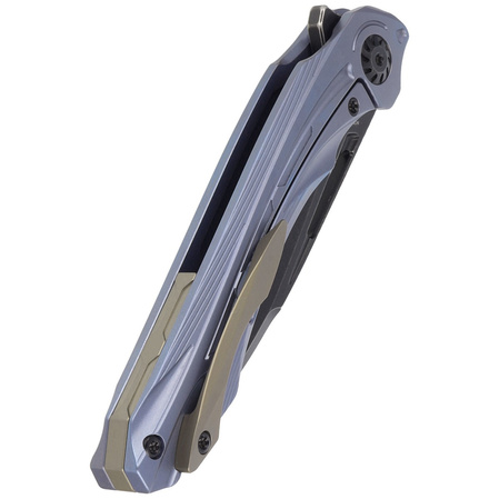 Bestech Wibra Blue Titanium, Black Stonewashed M390 by Kombou Knife (BT2001C)