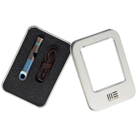 We Knife Whistle Blue Titanium with Brown Paracord (A-05BP)