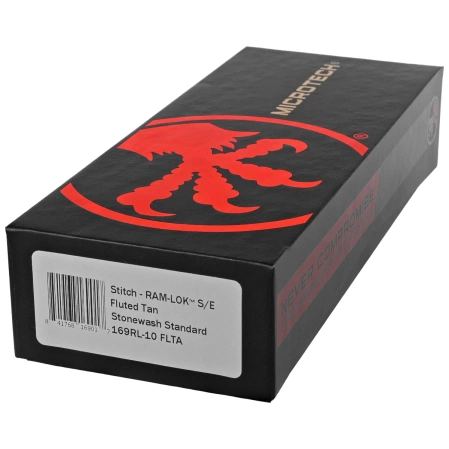 Microtech Stitch Ram-Lok S/E Knife Fluted Tan Aluminum, Stonewashed M390MK by Borka Blades and Tony Marfione (169RL-10FLTA)