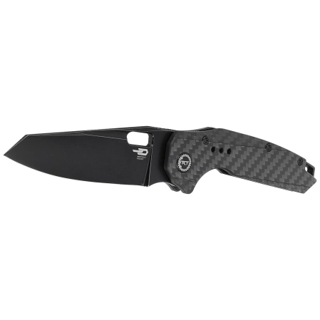 Bestech Nyxie Black Titanium/Carbon Fiber, Black Stonewashed CPM S35VN by Todd Knife and Tool Knife (BT2209D)