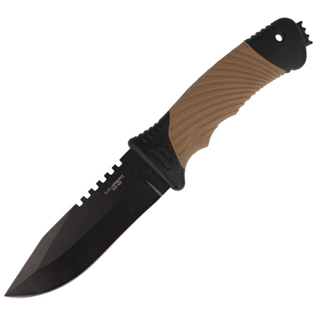 Nóż Herbertz CJH Coyote Brown Plastic/Black Rubber, Black 420 (10000880)