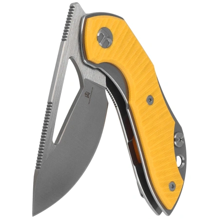 Bestechman Triassic Knife Yellow G10, Satin 14C28N by Denis Simonutti (BMK17B)