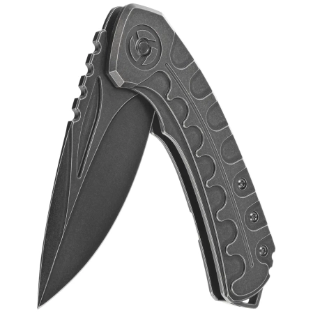 Nóż składany Bestech Buwaya Black Titanium, Black Stonewashed M390 by Kombou (BT2203C)