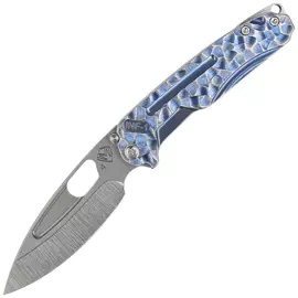 Medford Infraction Blue/Silver Titanium ''Peaks and Valleys'', Std HW, Brsh Clip, Tumbled S45VN by Greg Medford (MK031STQ-37A2-TSCS-BN)