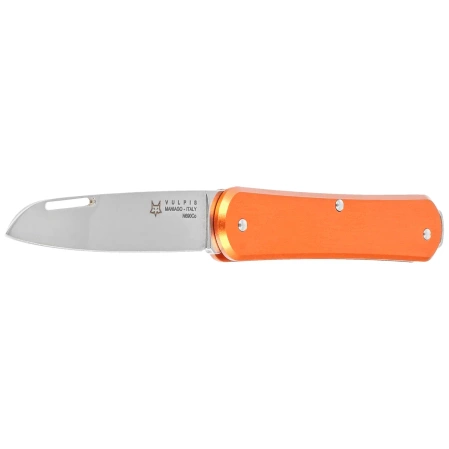 Fox Vulpis Orange Aluminum, Polished N690Co Pocket Knife (FX-VP130 OR)