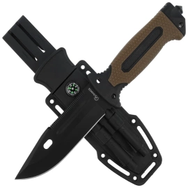 Martinez Albainox Knife ABS/Rubber Coyote/Black, Black 3Cr13Mov (32664)