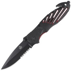 Puma TEC Black Aluminum Rescue Folding Knife, Black 420 (319911)