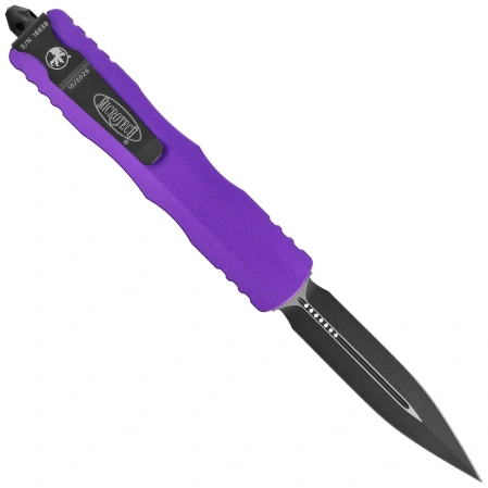 Microtech Dirac Delta D/E OTF Knife Purple Aluminum, Black M390 by Tony Marfione (227-1PU)