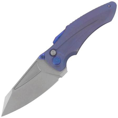 Kubey Sumo Knife Blue Titanium, Stonewashed CPM 20CV by Jake Hoback (KB400C)