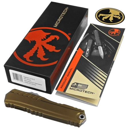 Nóż automatyczny OTF Microtech Cypher II D/E OD Green Aluminium, Apocalyptic M390MK by Deryk Munroe i Tony Marfione (1242-10APOD)