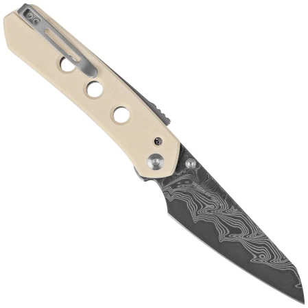 Civivi Knife Vision FG Ivory G10, Damascus by Snecx Tan (C22036-DS1)